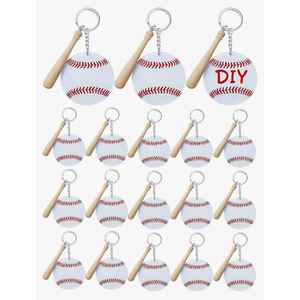 Taiyin 18 Set Large Size Baseball Softball Acrylic Keychain Bulk for Sublimation Vinyl Sticker DIY Softball Bag Tag