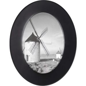 Malden International Designs Classic Oval Black Wood Picture Frame, 5x7, Black