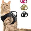 Forestpaw Cat Harness Escape Proof for Walking, Adjustable Cat Vest Harness with Soft Mesh Padded, Tactical Cat Harness with Control Handle, Molle Patches, Black (Chest 12-17",Neck 8.0-12.5",5-20LB)