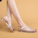 Toddler Sandals Jelly Shoes Girls Unisex Boy Flat Retro Slides Clear Kids Water Slippers Slingback Summer Beach Size 8 Adjustable Buckle Glitter Dress Soft