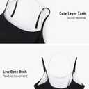 OMKAGI Halter Workout Tank Tops for Women Built in Bra Cute Layer Longline Sports Bras (Black, M)