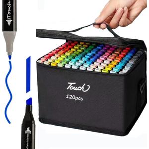 Alcohol Markers for Adults - Coloring Marker Set, Alcohol Ink Markers with Fine & Chisel Dual Tips, 120 Colors Drawing Marker with Stand Case and Carrying Bag