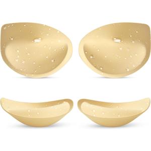 KSang Wateproof Super Thick Bathing Suit Inserts - 2 Pairs Push Up Bra Pads Inserts Add 1-2 Cups Swimsuit Breast Enhancer for Bikini Sports Fits AA/ A - Beige