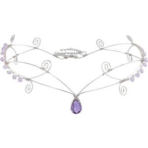 Fairy Elf Circlet for Women - Drop Bead Crown for Bride Wedding Headpiece, Renaissance Halloween Hair Accessory