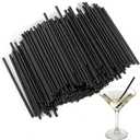 [200 Pcs] 5 Inch Cocktail Straws Bar Straws - 0.16" Wide Sturdy Plastic Short Straw for Drinks Margarita Martini Whiskey, Disposable Black Drinking Small Straw for Bar,Cafe,Party and Daily Use