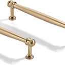 10 Pack 5 inch(128mm) Center to Center Brushed Brass Cabinet Pulls Solid Cabinet Hardware Heavy-Duty Drawer Pulls Kitchen Handles for Cabinets Cupboard Handles
