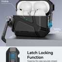 For AirPods Pro 3rd Case (2025 New),Secure Lock & Phone Stand Design Compatible with Airpods Pro 3 Generation Cover with Cleaner Kit-Balck