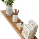 Oak Floating Shelves Natural Wood Wall Mounted Display Picture Ledge for Home Office Living Room Bedroom Storage 6X32 Inch