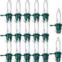 Mudder 200 Count Replacement Christmas Tree Light Bulbs 2.5v 0.425 Watt Mini Replacement Light Bulb Incandescent Wire String Lights Prelit Xmas Tree Decoration(Green Base with Warm White Bulb)