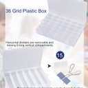 8 PCS 36 Grids Bead Organizer Box Plastic Box Clear Box Organizer 3600 Tackle Box Organizer Bead Containers Plastic Organizer Compartment Organizer Box Jewelry Earring Organizer (8 Pcs)