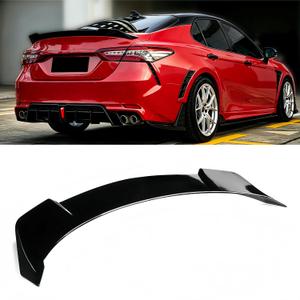 Rear Spoiler Compatible with Toyota Camry 2018-2024 SE XSE L LE XLE Hybrid, V2 Style Gloss Black ABS Trunk Duckbill Wing, Sporty Tail Lip Exterior Modification 005