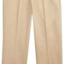 Tommy Hilfiger Boy's Flat-front Twill Dress Pant, Straight Leg Fit, Belt Loops & Slant Front Pockets (Medium Khaki)
