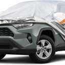 Kayme 6 Layers SUV Car Cover Custom Fit for Toyota RAV4 (2006-2025), Waterproof All Weather for Automobiles, Rain Sun UV Protection. Silver