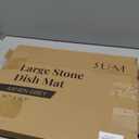 Large Stone Drying Mat for Kitchen Counter - 19.7"x15.7" Quick Drying Fast Absorbent Non- Slip Diatomite Mat, Natural Diatomaceous Earth Dish Drying Mat, Ashen Grey Surface with Matching Sink Caddy