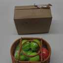 Halloween Party Decoration 8 Pcs Artificial Apples with 1 Pcs Fruit Basket Fake Red Green Apples for Home House Kitchen Table Photography Witch Cosplay Supplies