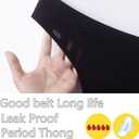 Period Underwear for women 20ML Heavy Flow Absorbent thong Leak Proof Period Thongs,Period Panties Tangas (Black, M)