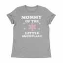Mommy of the Little Snowflake Christmas Baby Shower Girl T-Shirt, Grey, M