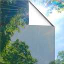 Coavas One Way Privacy Window Film, Sun Blocking Reflective Window Film See Out Not in, Heat Control Window Tint for Home, Anti UV Static Cling for Windows Office Door (Silver, 29.5 x 78.7 inches)