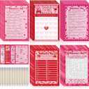 Pasimy 149 Pcs Valentine's Day Party Games 25 Players Valentines Day Word Search Scramble Bingo Card Trivia Game with Pencil for Valentine Gifts Family Large Group Activities Party Favors Supplies