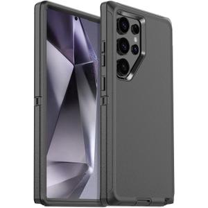 for Samsung Galaxy S24 Ultra Case,Shockproof Dropproof Dustproof Galaxy S24 Ultra Case,Heavy Duty Protection Samsung S24 Ultra Case 6.8 Inch (Black)