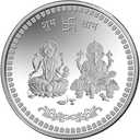 Generic Lakshmi Ganesh Ji Coin Diwali Gift Item Pooja Item Dhanteras Pooja Item Pack Of 4, Medium, Silver, LNESDI250724001
