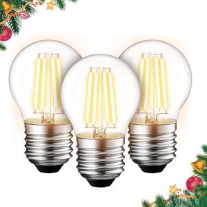 BlueStars G45 E26 Edison LED Filament Globe Bulb 120V 5W (60 Watt Equivalent), 2700K Warm White Light 550lm Non-Dimmable for Indoor Outdoor Holiday Home Decoration - 3 Packs