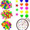 315 Pcs Bike Wheel Spokes Beads, Children's Plastic Clip Beads Bicycle Bike Spoke Decorations, Colorful Round Bike Spokes Accessoriess Wheel Decorations Covers (Assorted Colors and 3 Shapes)