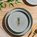 TheTerra Ceramic Dinnerware Sets for 8, 24 Pieces Porcelain Lightweight Plates and Bowls Sets, Scratch Resistant Dish Set, Oven & Microwave & Dishwasher Safe, Desert Sage