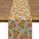 Pudodo Orange Citrus Table Runner Little Cutie Themed Birthday Baby Shower Spring Summer Party Kitchen Dinning Home Decoration (13" x 120")