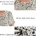 VISLILY Womens-Plus-Size-Summer-Tops Trendy Puff Short Sleeve T Shirts Cute Flowy Pleated Blouses Casual Crewneck Tunics Tee (XXL)