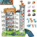 Dinosaur Toy Car Ramp Set - Race Track Garage Playset with Mini Cars & Animal Figures for Kids Aged 3-6 - Gift for Boys Kids Ages 3 to 6 Years Old