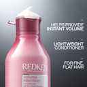 Redken Volume Injection Conditioner For Fine Hair - Adds Lift & Body, Volumizing & Detangling Without Weighing Down, Paraben Free