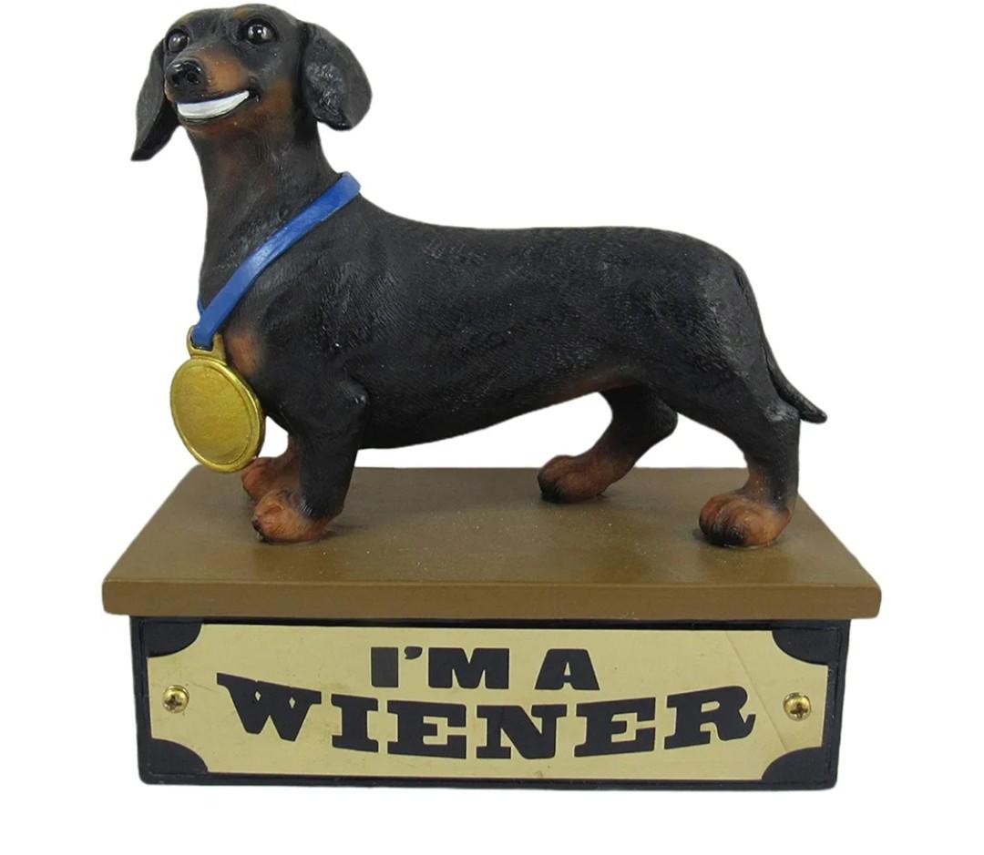 DWK Dachshund Figurine Novelty Trophy | Large Funny Trophy and Wiener Dog Gifts | Weiner Dog Birthday Decorations | Top Sales trophy Daschund Statue - 6L"