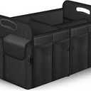 Car Trunk Organizer, Trunk Storage Organizer with 72L Large Capacity Waterproof Collapsible and 11 Pockets, Trunk Organizer for Suv/Jeep/Sedan, Large Size, Black