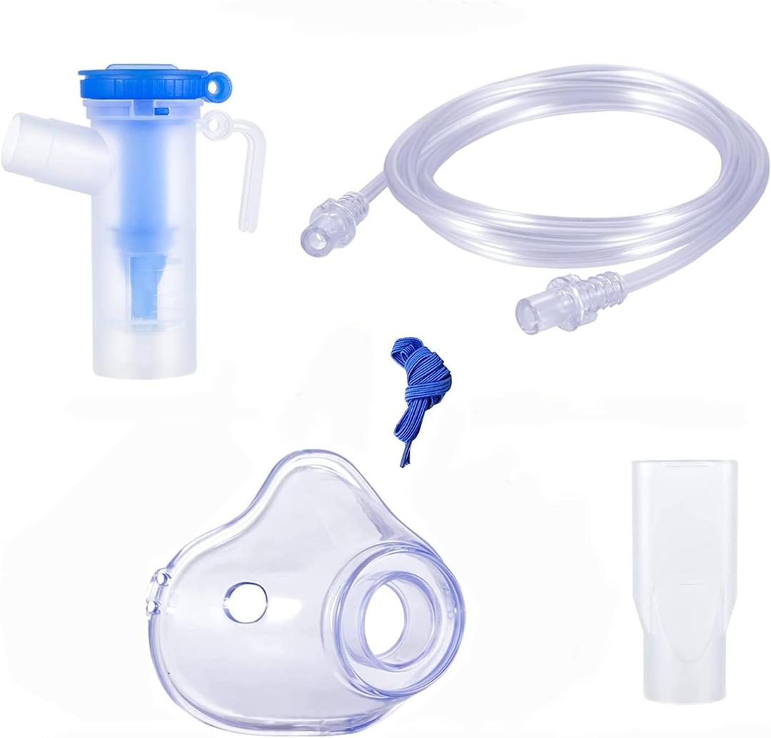 Nebuliser Accessories, Universal Nebulizer Replacement Parts Kit Pharmaceutical Grade PVP for Adults, 2 Pack