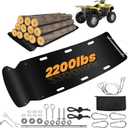50"x114" Yard Drag Sled, 1/8 Inch Thickened HDPE 2200LBS Heavy Duty Yard Glider for ATV, UTV, Tractor, Utility Sled with Metal Pull Cables, Yard Drag Mat for Hauling Debris, Construction Materials
