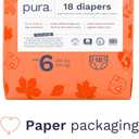 Pura Size 6 Eco-Friendly Diapers (29+ lbs) Totally Chlorine Free (TCF),Hypoallergenic, Soft Organic Cotton, Sustainable, up to 12 Hours Leak Protection, Allergy UK, 18 Count (Pack of 6),Total-108