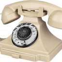 Retro Landline Telephone, Corded Antique Phone Vintage, 1930s Rotary Dial Home Decor Phone, Old Fashion Decorative House Phones for Seniors, Working Basic Rotary Phones for Home/Office/Hotel/School (Ivory)