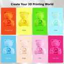 1.75mm 3D Printer PLA Filament 8 Colors Bundle: Pink, Yellow, Orange, Lime Green, Sky Blue, Cyan, Beige, Rose Red, 8 Spools Packed, Each 250g, Total 2Kg 3D Printing Material, 250g x 8 Spools