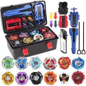 Battling Top Set, X Burst Gyro Toys 12 Spinning Tops 3 Launchers Combat BX Battling Game with Portable Storage Box Gift for Kids Children Boys 0671
