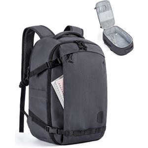 BAGSMART Travel Backpack Women, 15.6 Inch Carry On Backpack Flight Approved, TSA Approved Personal Item Travel Bag, Water Resistant Weekender Bag Luggage Daypack, Charcoal