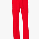 LKOUS Women Work Casual Stretchy Straight Wide Leg High Waisted Long Pants Belt,T Wine,XLarge