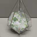 NCYP Hanging Glass Geometric Terrarium for Succulent - 6.8" x 6.8" x 8.6" Indoor Teardrop Shape Plants Planter, Tabletop Decorative Centerpiece, Black Container, Opening, Handmade (No Plants)