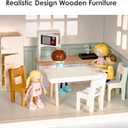 Wooden Dollhouse for Kids, 6-Room Modern Style Toy Doll House Playset with 26 Furniture & Functional Doors, 1:12 Scale Open Plan Dollhouse Designed for 4-6 Inch Dolls, STEM Creative Gift for Ages 3+