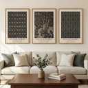 Framed Vintage William Morris Botanical Floral Canvas Wall Art, 3 Piece, 20"W x 30" H x 3Pcs