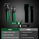 BILLAR Professional Hair Clipper for Men Hair Cutting Kit Men's Beard Trimmer Hair Trimmer Shaver Cordless Barber Clippers and TrimmersGreen