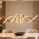 Jaycomey LED Chandelier, 37inch Modern Gold Dimmable Kitchen Island Light