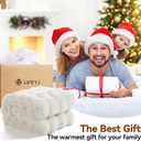 Fluffy Faux Fur Throw Blanket for Couch, Ultra Soft Plush Bubble Blanket - Perfect Christmas Birthday Gifts for Women Mom, Luxury Fuzzy Blanket for Sofa Bedroom,Machine Washable,50"x60",White