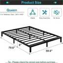 Maenizi 8 Inch Bed Frame Queen Size No Box Spring Needed, Heavy Duty Queen Platform Metal Bed Frame Support Up to 3000 lbs, Easy Assembly, Noise Free, Black