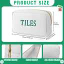 Empty Mahjong Bag Thickened American Mahjong Tiles Bag with Zipper Storage Pouch for Board Game Pieces Game Party Travel Gatherings Accessories, 10.4''x5.6'', Case Only (Tiles,Green)